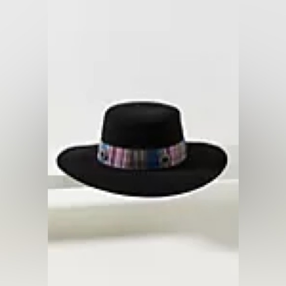 Anthropologie Western Trimmed Boater Hat - Picture 3 of 7